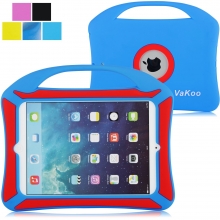 VAKOO iPad Mini Case, iPad Mini 3 2 1 Case Kids Proof Shockproof Drop Proof Soft Silicone Portable Light Weight Handle Case Cover for iPad Mini 3, iPad Mini Retina Display and iPad Mini (Blue, Red)