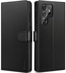 Vakoo Samsung Galaxy S22 Ultra Wallet Case [S-Pen Fully Compatible] [Slim + Durable] Luxury Leather Flip Case with Card Holder Kickstand Shockproof Phone Cover for Samsung S22 Ultra 5G 6.8" (2022)