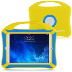 Vakoo Kids Case for iPad Mini 1 2 3, Kids Proof Shockproof Drop Proof Soft Silicone Portable Light Weight Handle Case for Apple iPad Mini, iPad Mini 2, iPad Mini 3 (NOT for iPad Mini 4) - Yellow/Blue