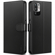 Vakoo Wallet Series Phone Case for Xiaomi Redmi Note 10 5G Case - with RFID Blocking (Black)