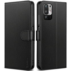 Vakoo Wallet Series Phone Case for Xiaomi Redmi Note 10 5G Case - with RFID Blocking (Black)