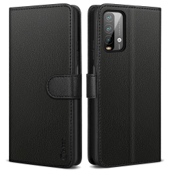 Vakoo Wallet Series Phone Case for Xiaomi Redmi 9T Case- with RFID Blocking (Black)
