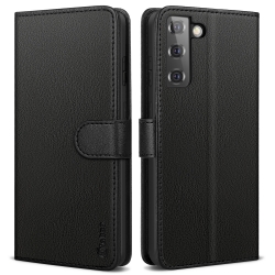 Vakoo Wallet Series Phone Case Compatible with Samsung Galaxy S21 Plus Case - with RFID Blocking (Black)