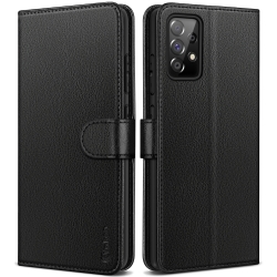 Vakoo Wallet Series Phone Case Compatible with Samsung Galaxy A52 Case - with RFID Blocking (Black)