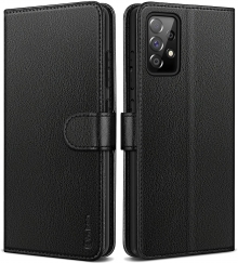 Vakoo Premium Leather Samsung Galaxy A52 Case, Galaxy A52S Case [Extreme Workmanship] [Card Holder] [Kickstand] Wallet Flip Protective Phone Case for Samsung Galaxy A52 4G/5G/A52S 5G Black