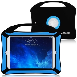 Vakoo iPad Mini 4 Case, iPad Mini 4 Kids Proof Shockproof Drops Protection Soft Silicone Heavy Duty Handle Cover Case for Apple iPad Mini 4 (Black, Blue)