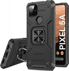 Google Pixel 5a Case (5G), Vakoo Military Grade Protection Heavy Duty Shockproof Protective Phone Case with Kickstand Ring Holder for Google Pixel 5a 5G (2021), Black