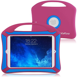 iPad Mini Case, Vakoo iPad Mini 4 Case Kids Proof Shockproof Drop Proof Soft Silicone Portable Light Weight Handle Case Cover for iPad Mini 4, iPad Mini Retina Display and iPad Mini (Pink/Blue)
