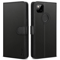 Vakoo Wallet Series Phone Case for Google Pixel 4A - with RFID Blocking, Black