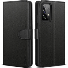 Vakoo Wallet Series Phone Case Compatible with Samsung Galaxy A72 Case - with RFID Blocking - Black