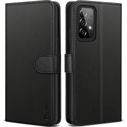 Vakoo Wallet Series Phone Case Compatible with Samsung Galaxy A72 Case - with RFID Blocking - Black