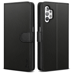 Vakoo Wallet Series Phone Case for Samsung Galaxy A32 5G Case - with RFID Blocking (Black)