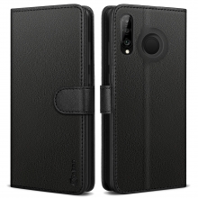 Vakoo Wallet Series Case Compatible with Huawei P30 Lite/Huawei P30 Lite New Edition - Black