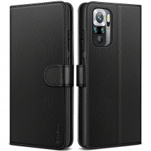 Vakoo Wallet Series Phone Case for Xiaomi Redmi Note 10S/Xiaomi Redmi Note 10 4G - with RFID Blocking, Black