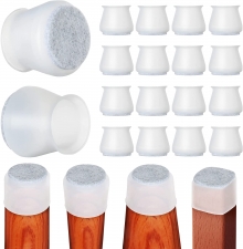 Chair Leg Floor Protectors, Vakoo 16 Pcs Chair Leg Protectors for Hardwood Floors, Free Moving Silicone Furniture Caps with Felt Pads, Protect Floors from Scratches and Reduce Noise